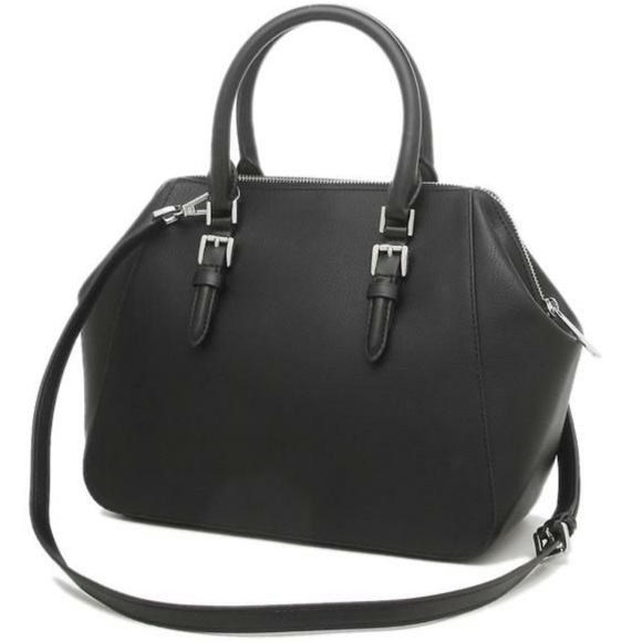 MICHAEL KORS CHARLOTTE LARGE SATCHEL BLACK - Picture 2 of 15